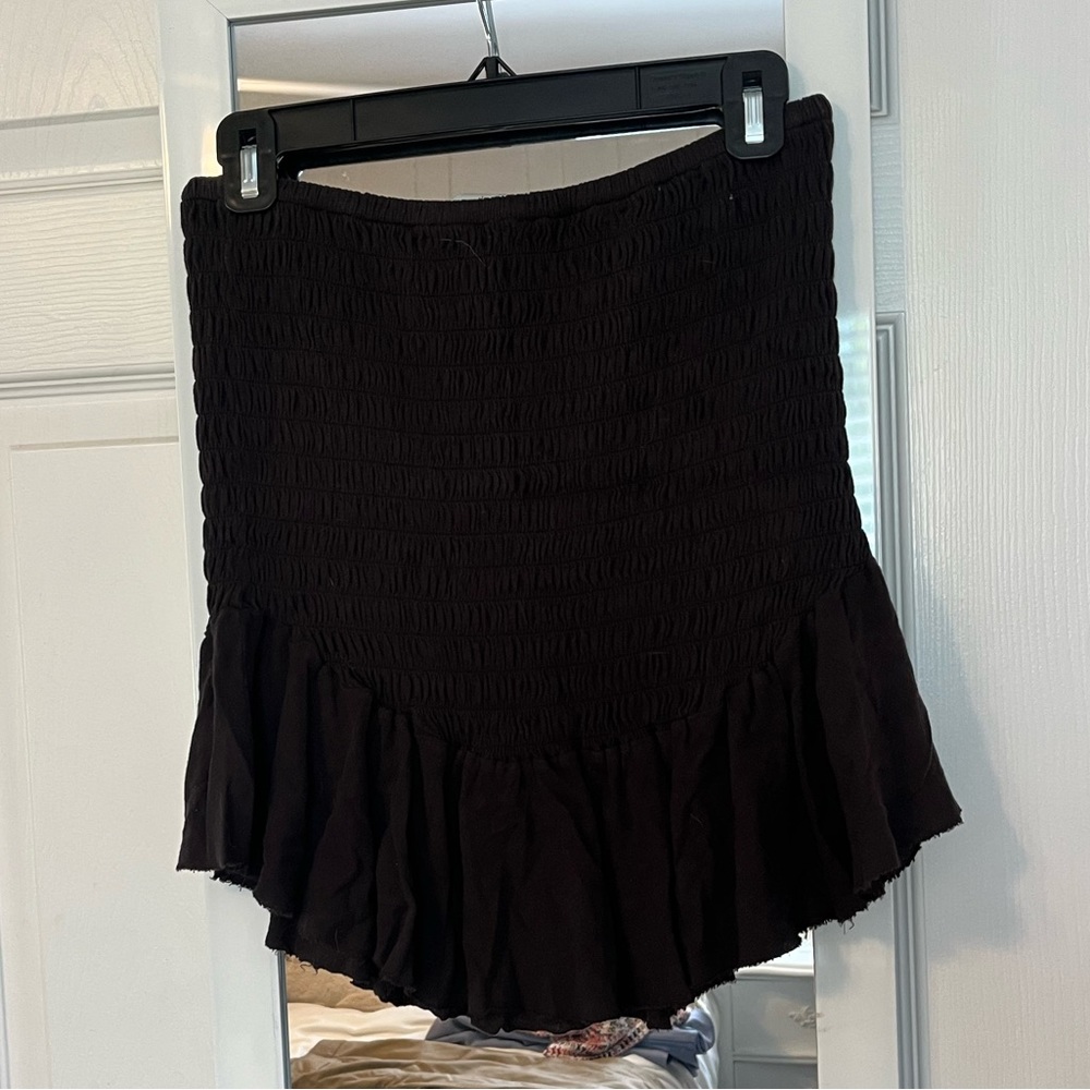 FP beach smocked strapless top with peplum flare
